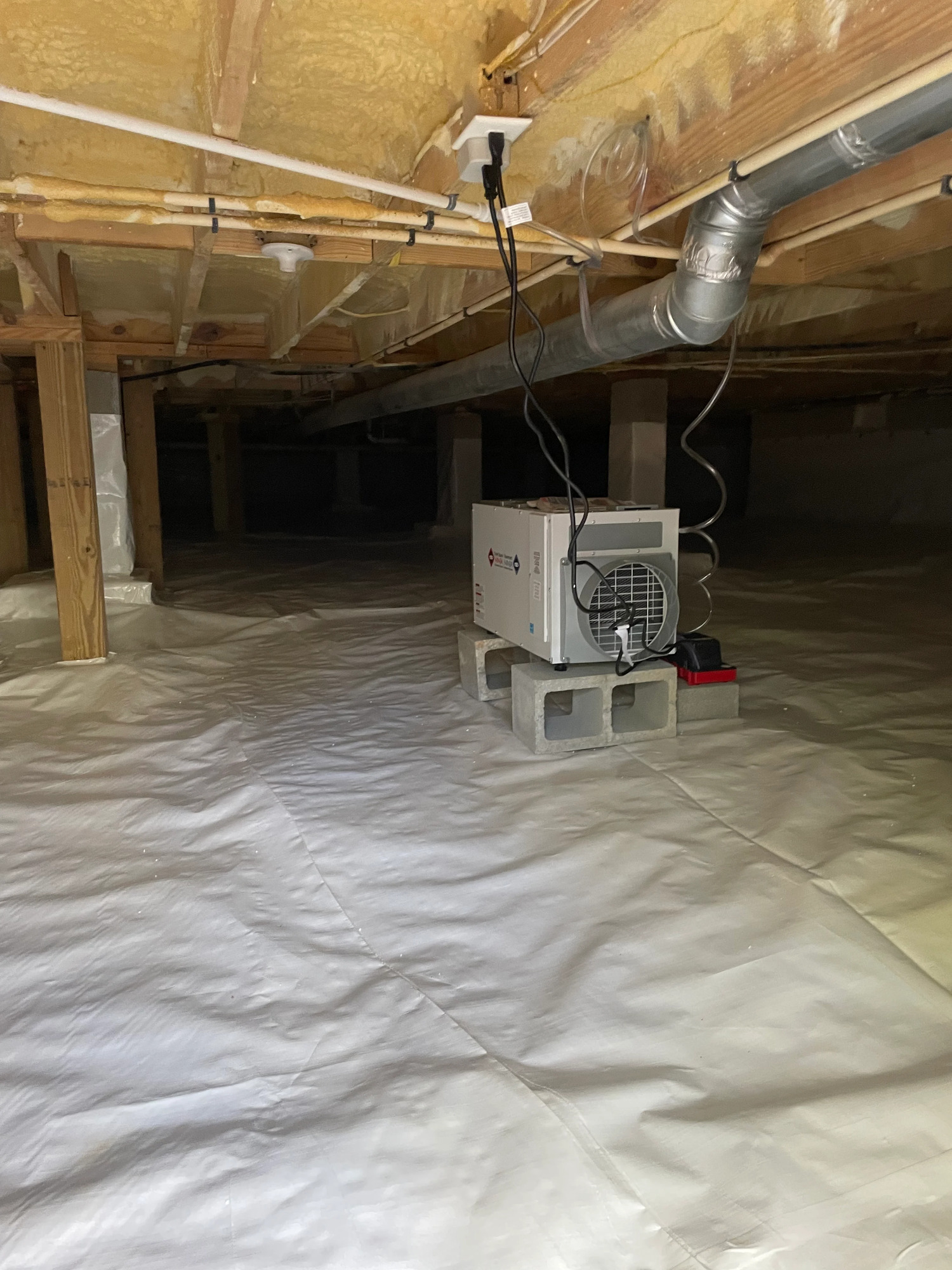 crawl space waterproofing installation in Cumming GA