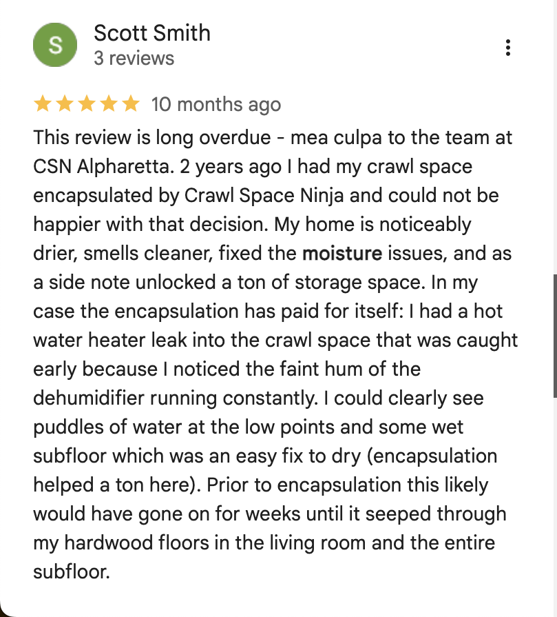 crawl space moisture